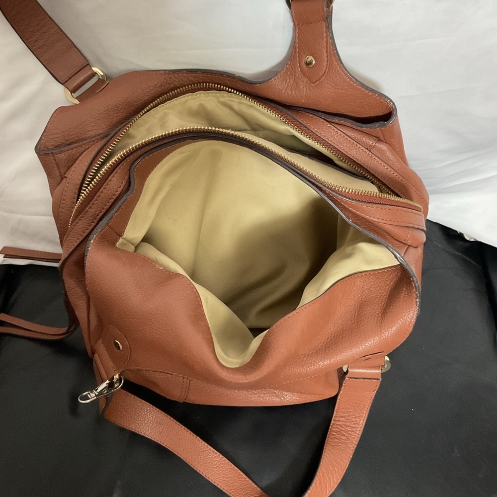 Lodis Tan Leather Shoulder Bag - Picture 10 of 16